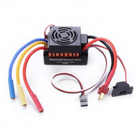 60A Brushless Waterproof ESC Electric Speed Controller for 1/10 RC Car Parts