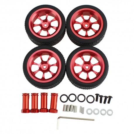 4PCS 65mm Wltoys 124019 124018 144001 RC Car Wheel Metal Rim Extension Adapter Upgrade Parts