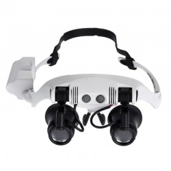 8 Lens 10x 15x 20x 25x Headbrand 2LED Magnifier Magnifying Loupe 9892G