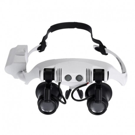 8 Lens 10x 15x 20x 25x Headbrand 2LED Magnifier Magnifying Loupe 9892G