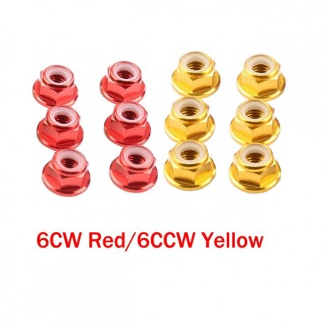12Pcs M5 Aluminum Motor Screw Nuts Nylon Insert Self Lock Flange Nut CW CCW for RC FPV Racing Drone