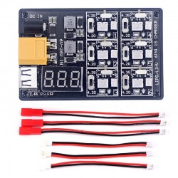 URUAV U1 6 in 1 6X4.35W 6X1A DC 1S Battery Charger For 1S LIPO/LiHV Battery With USB Micro MCX mCPX MOLEX