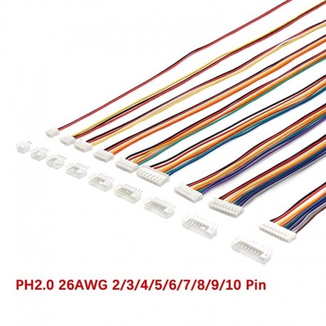 2/3/4/5/6/7/8-Pin Mini Micro JST PH-2.0 Connector Male Female Plug With Wires Cables Socket Connectors