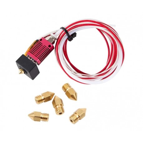 Ender 3 Hotend Assembled Ender 3 Pro Extruder Kit 24V 40W with Silicon Cover + 0.4mm Nozzles for Creality Ender 3