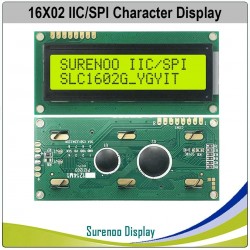 Serial I2C/IIC/SPI Interface 162 16X2 1602 Character LCD Module Display Screen LCM with Yellow Green Backlight