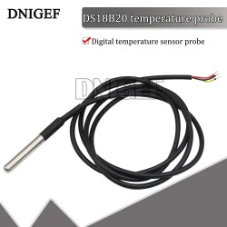 DNIGEF 1PCS DS1820 Stainless Steel Package Waterproof DS18B20 Temperature Probe