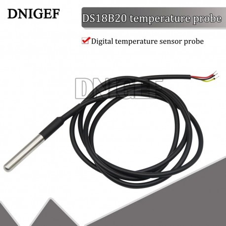 DNIGEF 1PCS DS1820 Stainless Steel Package Waterproof DS18B20 Temperature Probe