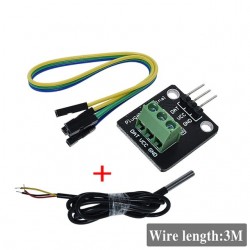 DS18B20 Temperature Sensor Module Kit Waterproof 100CM Digital Sensor Cable Stainless Steel Probe Terminal Adapter For Arduino