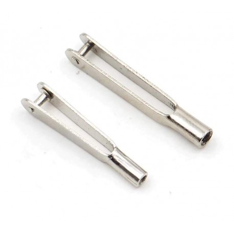 10PCS M2 Servo Lever Throttle Pull Rods U-Clamp Length 30mm Metal Push Rod Clip