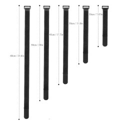 5pcs Nylon Hook and Loop Strap Cable Ties 20/30/45/50/60cm Length 2cm Width Self-adhesive