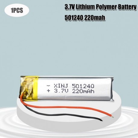 3.7V 220mAh 501240 Battery Li-Polymer Rechargeable Battery 501240 Li Po