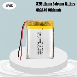 1000mah 3.7v 803040 lithium li polymer rechargeable battery