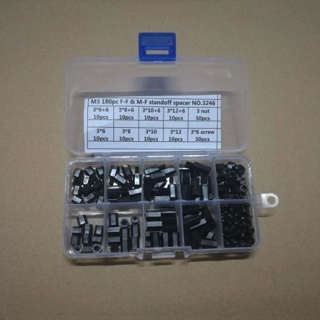 180Pcs/lot M2 M2.5 M3 Female & Male Hex Nylon Standoff Spacer Column For PCB Motherboard Fixed Plastic Spacing Screws Set