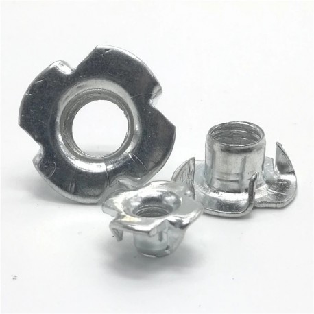 50PCS M3 M4 M5 M6 M8 M10 Metric Zinc Plated Carbon Steel T Nuts 4 Prongs Knock In Wood Captive Nut