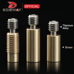 3DSWAY Bi-Metal V6 Heat Break All Metal Heatbreak Titanium Alloy Brass M6 Thread M7 Smooth Throat