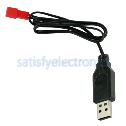 1S Lipo Battery USB Charger Cable Red JST Connector