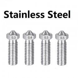 3D Printer Volcano Nozzles Stainless Steel Brass M6 Thread Hotend Nozzle 0.2mm-1.2mm For 1.75mm