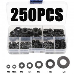 250PCS Nylon Washers M2 M2.5 M3 M4 M5 M6 M8 Nylon Washers Plastic Insulation Spacers