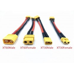 10cm 18AWG XT60 Female Plug to XT30 Male Plug Cable Adapter for Battery Charging