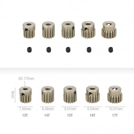 SURPASS HOBBY 48DP 3.175MM 21T 22T 23T 24T 25T Pinion Gear Set for 1/10 RC Off-road Buggy Monster Truck 3.175mm