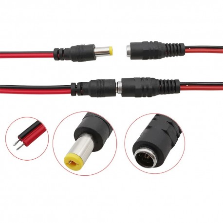 DC connectors 5.5 x 2.1mm DC Power Pigtail Cable Male Female Connector