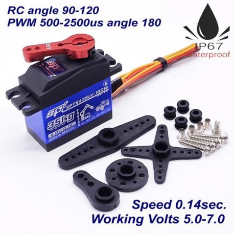 Waterproof Metal Gear SPT5435LV-180W 35kg Large Torque Digital Coreless Servo for RC