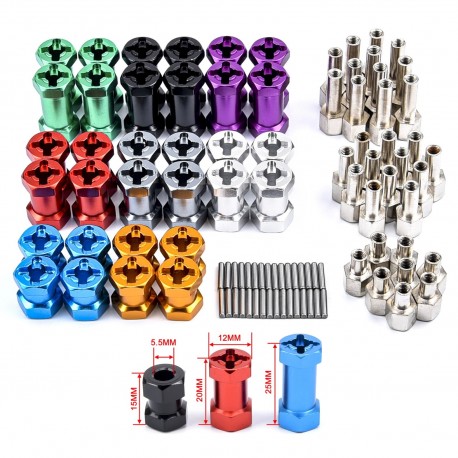 12mm Wheel Hub Hexagonal Coupler Drive Adapter 25mm Extension For 1/10 RC Crawler