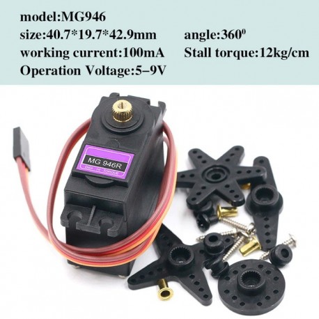 MG946R Servo Metal Gear 12KG - 360 Degree