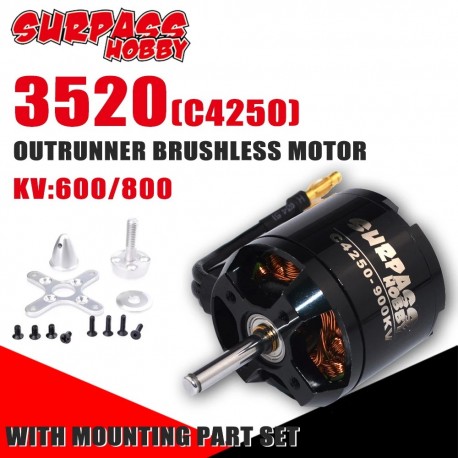 SURPASS HOBBY 3520 C4250 Brushless Motor 600KV 800KV High Speed for RC