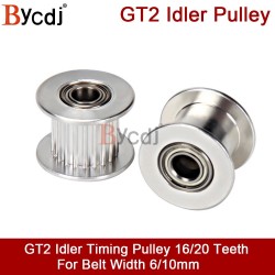 GT2 Idler Timing Pulley 16/20 Tooth Wheel Bore 3/5mm Aluminium Gear Teeth Width 6/10mm