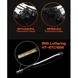 XCR 3D Printer Parts HT-NTC100K B3950 Thermistor Cartridge Sensor with SM Plug Kit High Temperature for PT100 Hotend 1M/2M Cable