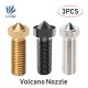 3pcs E3D V6 Volcano Hard Steel Nozzle Brass M6 Thread 3D Printer Hotend Volcano Nozzle 0.2mm-1.2mm For 1.75mm