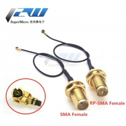 SMA / RP-SMA female to MHF4 IPEX IPX RF plug Pigtail cable for Mini 0.81mm PCI card intel WIFI Board 10cm