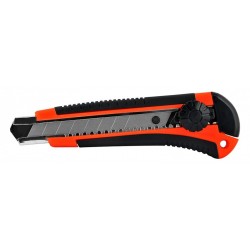 POWERTECH πλαστικό κοπίδι με ασφάλεια KNF-0001, 18mm, κόκκινο