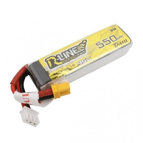Tattu R-Line 550mAh 7.4V 2S1P 95C Lipo Battery with XT30