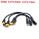 1pcs FPV Goggles Charger Battery Charging Cable Adapter XT60 Female to DC 5.5 2.1 2.5mm for Fatshark Skyzone