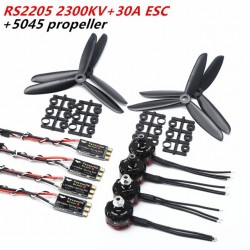 4pcs RS2205 2300kv Brushless Motor 3-4S + 4pcs BLHelis-s 20A 2-4S ESC For freestyle 250mm
