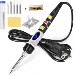 Adjustable Temperature Digital Electric Soldering Iron 220V / 80W Welding Solder Rework Station Heat Pencil Tips Repair Tool