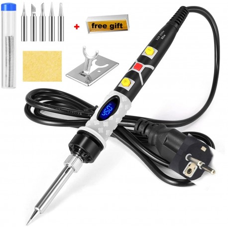Adjustable Temperature Digital Electric Soldering Iron 220V / 80W Welding Solder Rework Station Heat Pencil Tips Repair Tool