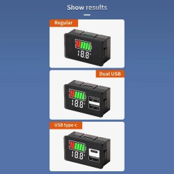 Voltmeter 18650 Li-ion Lipo Lithium 8-100V Lead Acid Battery Level Indicator Tester LCD Display