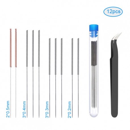 12PCS/Lot 3D Printer tool Nozzle cleaner Bendable Drill Bit for Cleaning of V6 j-head Hotend 0.4mm Nozzle for Extrusion head