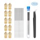 12PCS/Lot 3D Printer tool Nozzle cleaner Bendable Drill Bit for Cleaning of V6 j-head Hotend 0.4mm Nozzle for Extrusion head
