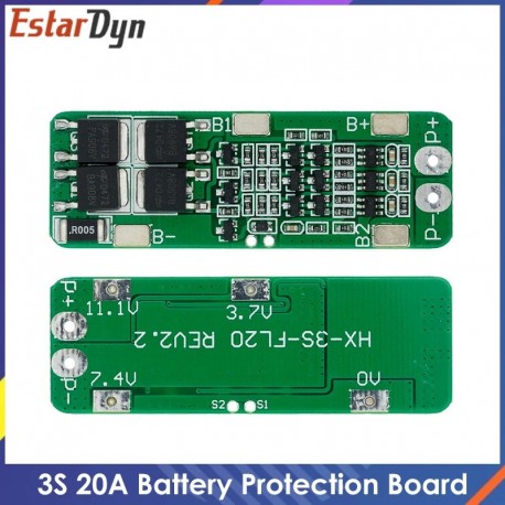 3S PCB BMS Protection Board For 18650 Li-ion Lithium Battery Cell 12.6V 20A