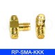 1PC Adapter RP SMA Male To 2 SMA Female Jack Triple T RF Connector Triple 1M2F