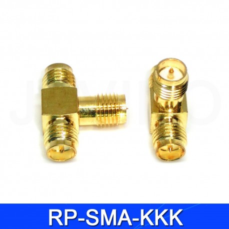 1PC Adapter RP SMA Male To 2 SMA Female Jack Triple T RF Connector Triple 1M2F