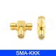 1PC Adapter RP SMA Male To 2 SMA Female Jack Triple T RF Connector Triple 1M2F