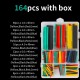 127pcs Heat shrink tube sleeve 2:1 black electronic diy kit Insulation Sleeving Polyolefin Shrinking