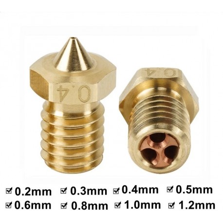 CHT Clone Nozzle 0.4mm 0.6mm 0.8mm E3D V6 Brass Copper Nozzles High Flow Extruder Print Head For 1.75mm