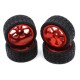 4pcs 65mm Rubber Tyre Metal Wheel Rims High Grip Rubber Tires Parts for 1/12 1/14 1/18 Wltoys RC Car