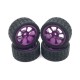 4pcs 65mm Rubber Tyre Metal Wheel Rims High Grip Rubber Tires Parts for 1/12 1/14 1/18 Wltoys RC Car